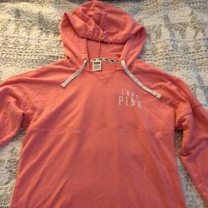 LOVE PINK SWEATSHIRT WITH HOOD AND DRAWSTRINGS (M)